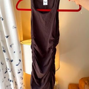Aritzia Tna Brown Ruched Bodycon